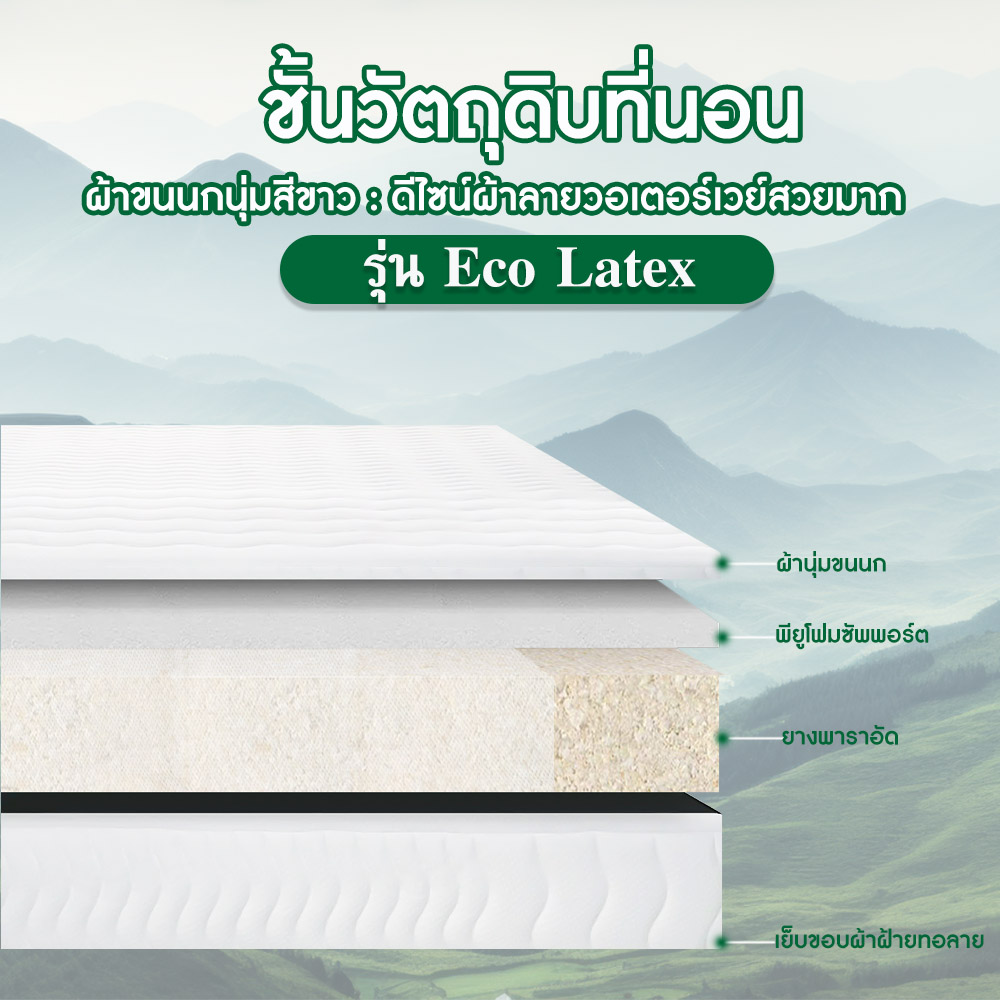ชั้นไส้ที่นอนเดินผ้าลายคลื่นน้ำ